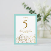 Elegant Golden Spirals Table Number Briefkaart (Staand voorkant)