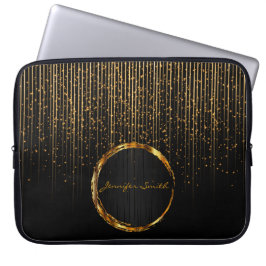 Elegant Golden Star Lights met DIY-naam Laptop Sleeve