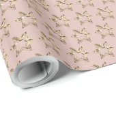 Elegant Golden Stars Kerstroze Rose Gold Cadeaupapier (Rol Hoek)