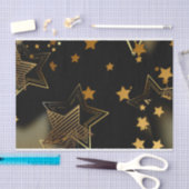 Elegant Golden Stars Merry Kerstmis Tissuepapier (Craft)