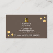 Elegant Golden Stippen op Coffee Brown Visitekaartje (Achterkant)