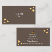 Elegant Golden Stippen op Coffee Brown Visitekaartje (Voorkant / Achterkant)