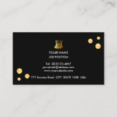 Elegant Golden Stippen op zwart Visitekaartje (Achterkant)