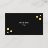 Elegant Golden Stippen op zwart Visitekaartje (Voorkant)