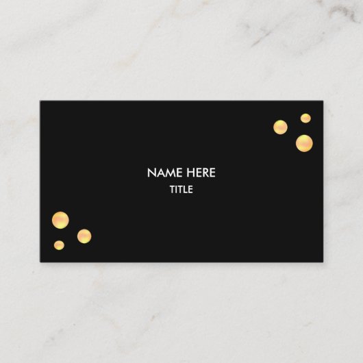 Elegant Golden Stippen op zwart Visitekaartje (Voorkant)