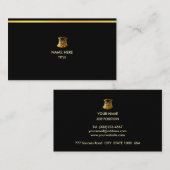 Elegant Golden Stripe op Black Visitekaartje (Voorkant / Achterkant)