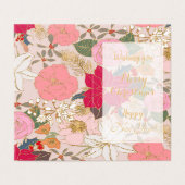 Elegant Golden Strokes Colorful Winter Floral Kaart (Buitenkant ongevouwen)