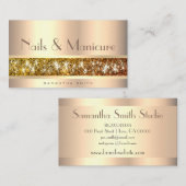 Elegant Golden Style met Glitter Stars Chic Nails Visitekaartje (Voorkant / Achterkant)
