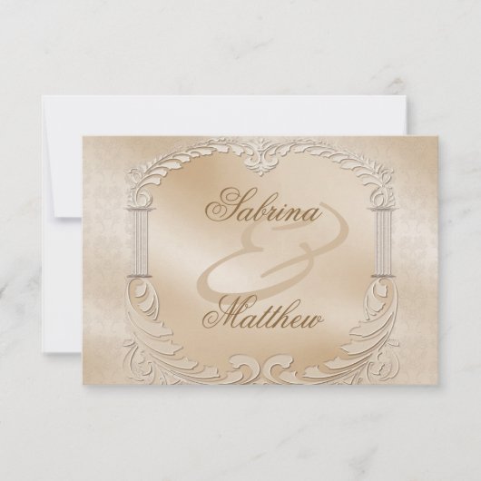 Elegant Golden Swans Formal Reception Card Kaart (Voorkant)