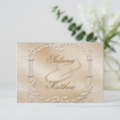 Elegant Golden Swans Formal Reception Card Kaart (Staand voorkant)
