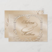 Elegant Golden Swans Formal Reception Card Kaart (Voorkant / Achterkant)