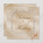 Elegant Golden Swans Formal Wedding Invitation Kaart (Voorkant / Achterkant)