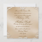 Elegant Golden Swans Formal Wedding Invitation Kaart (Achterkant)