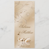 Elegant Golden Swans Formal Wedding Programme Pray Programmakaart (Voorkant)