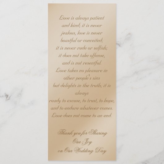 Elegant Golden Swans Formal Wedding Programme Pray Programmakaart (Achterkant)