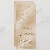 Elegant Golden Swans Formal Wedding Programme Pray Programmakaart (Voorkant / Achterkant)