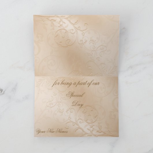 Elegant Golden Swans Formele Dank u kaart (Binnen)