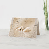 Elegant Golden Swans Formele Dank u kaart (Voorkant)