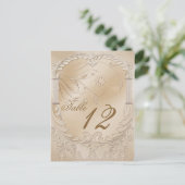 Elegant Golden Swans Formele tabel Nummer Briefkaart (Staand voorkant)