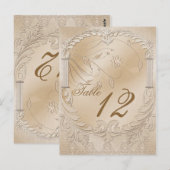 Elegant Golden Swans Formele tabel Nummer Briefkaart (Voorkant / Achterkant)