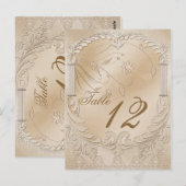 Elegant Golden Swans Formele tabel Nummer Briefkaart (Voorkant / Achterkant)