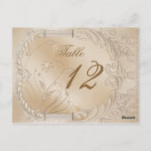 Elegant Golden Swans Formele tabel Nummer Briefkaart (Achterkant)