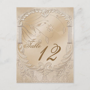 Elegant Golden Swans Formele tabel Nummer Briefkaart