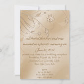 Elegant Golden Swans officiële aankondiging huweli (Achterkant)