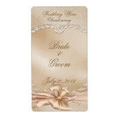 Elegant Golden Swans Weddenschap Wine Label (Voorkant)