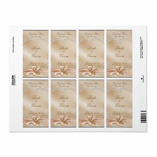 Elegant Golden Swans Weddenschap Wine Label (Full Sheet)