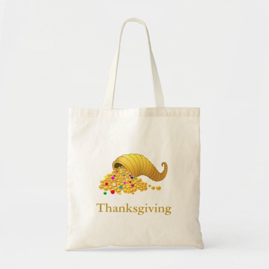 Elegant Golden Thanksgiving Cornucopy Tote Bag (Voorkant)