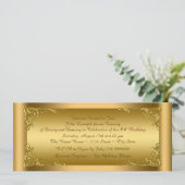 Elegant Golden Ticket Party Kaart (Staand voorkant)
