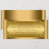 Elegant Golden Ticket Party Kaart (Voorkant / Achterkant)