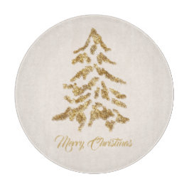 Elegant Golden Tree Merry kerst Snijplank