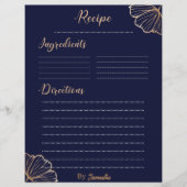 Elegant Golden Tropical aangepaste recept sjabloon (Voorkant)