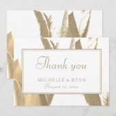 Elegant Golden Tulip Floral Weddenschap Hartelijk Bedankkaart (Voorkant / Achterkant)