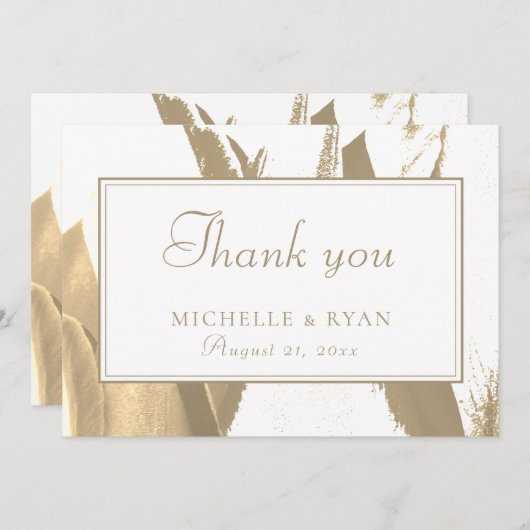 Elegant Golden Tulip Floral Weddenschap Hartelijk Bedankkaart (Voorkant / Achterkant)