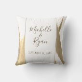 Elegant Golden Tulip Floral Wedding Keepslag Kussen (Achterkant)