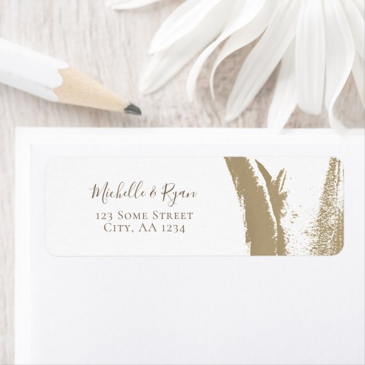 Elegant Golden Tulip Flower Weddenschap Etiket (Insitu)