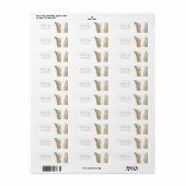 Elegant Golden Tulip Flower Weddenschap Etiket (Full Sheet)