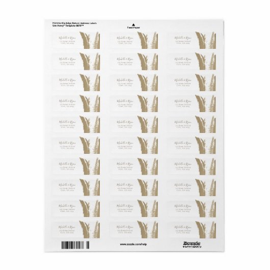 Elegant Golden Tulip Flower Weddenschap Etiket (Full Sheet)