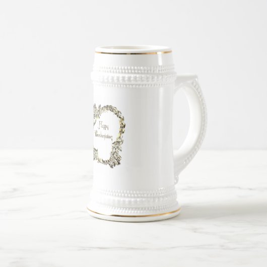 Elegant Golden Turkey Happy Thanksgiving Text Bierpul (Voorkant rechts)