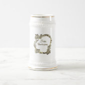 Elegant Golden Turkey Happy Thanksgiving Text Bierpul (Center)