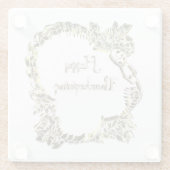 Elegant Golden Turkey Happy Thanksgiving Text Glazen Onderzetter (Achterkant)