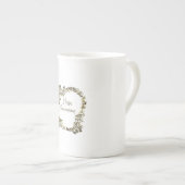 Elegant Golden Turkey Happy Thanksgiving Text Porselein Kop (Voorkant rechts)