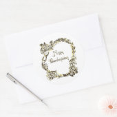 Elegant Golden Turkey Happy Thanksgiving Text Ronde Sticker (Envelop)