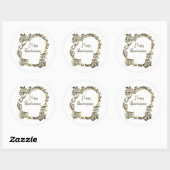 Elegant Golden Turkey Happy Thanksgiving Text Ronde Sticker (Vel)