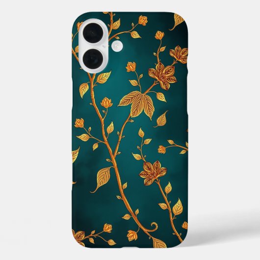 Elegant Golden Vines iPhone Case (Achterkant)