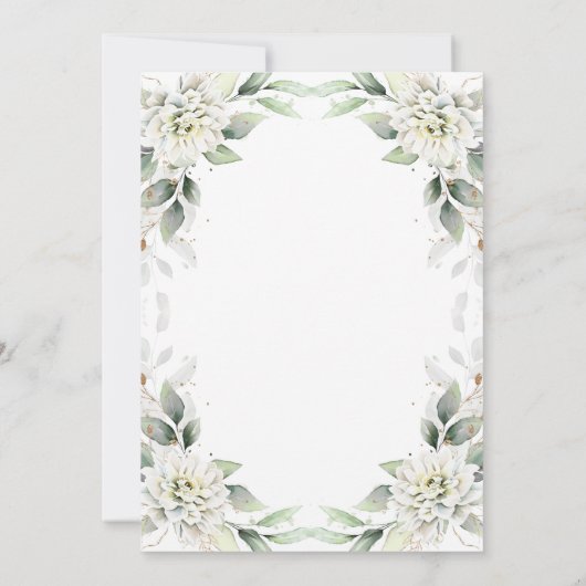 Elegant Golden Waterverf Greenery Bridal Brunch Kaart (Achterkant)