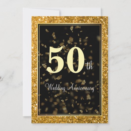 Elegant Golden Wedding 50e Jubileum Kaart (Voorkant)
